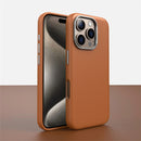 Case Iphone em Couro com Design Minimalista e Carregamento MagSafe