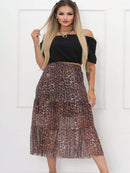 Saia Onça em Tule Midi Feminino Modelo Cigana