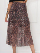 Saia Onça em Tule Midi Feminino Modelo Cigana