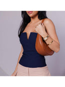 Cropped Estilo Corset/Corselet tomara que caia feminino com decote V tecido Lavezzi De Poliamida