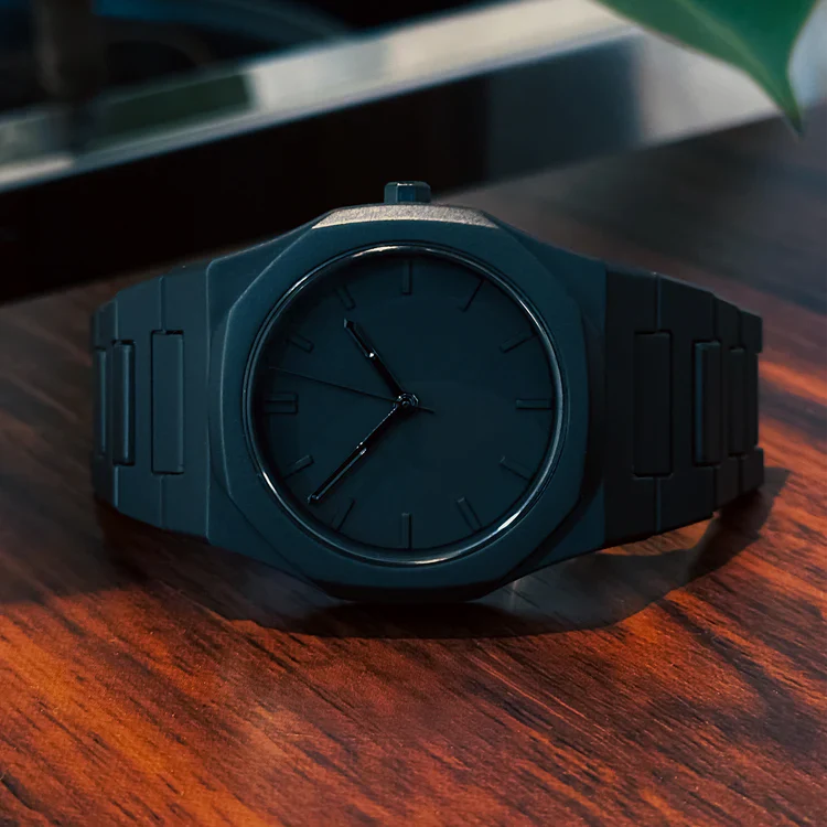 Relógio Minimalista All Black 40,5mm Masculino - Policarbonato | A Prova D'agua