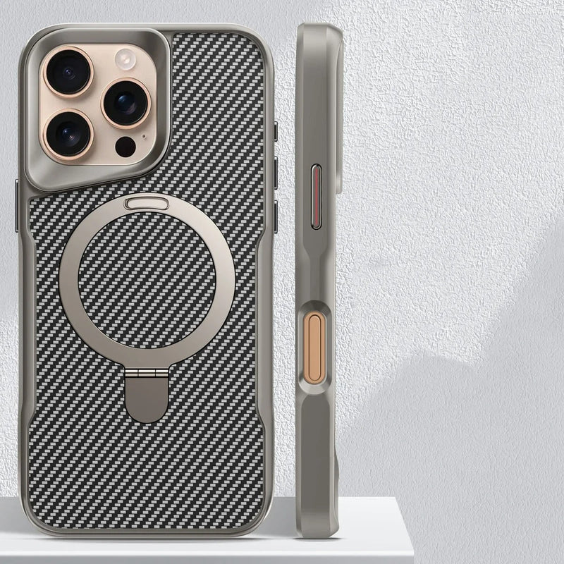 Case iPhone Nano Carbono Minimalista e carregamento MagSafe